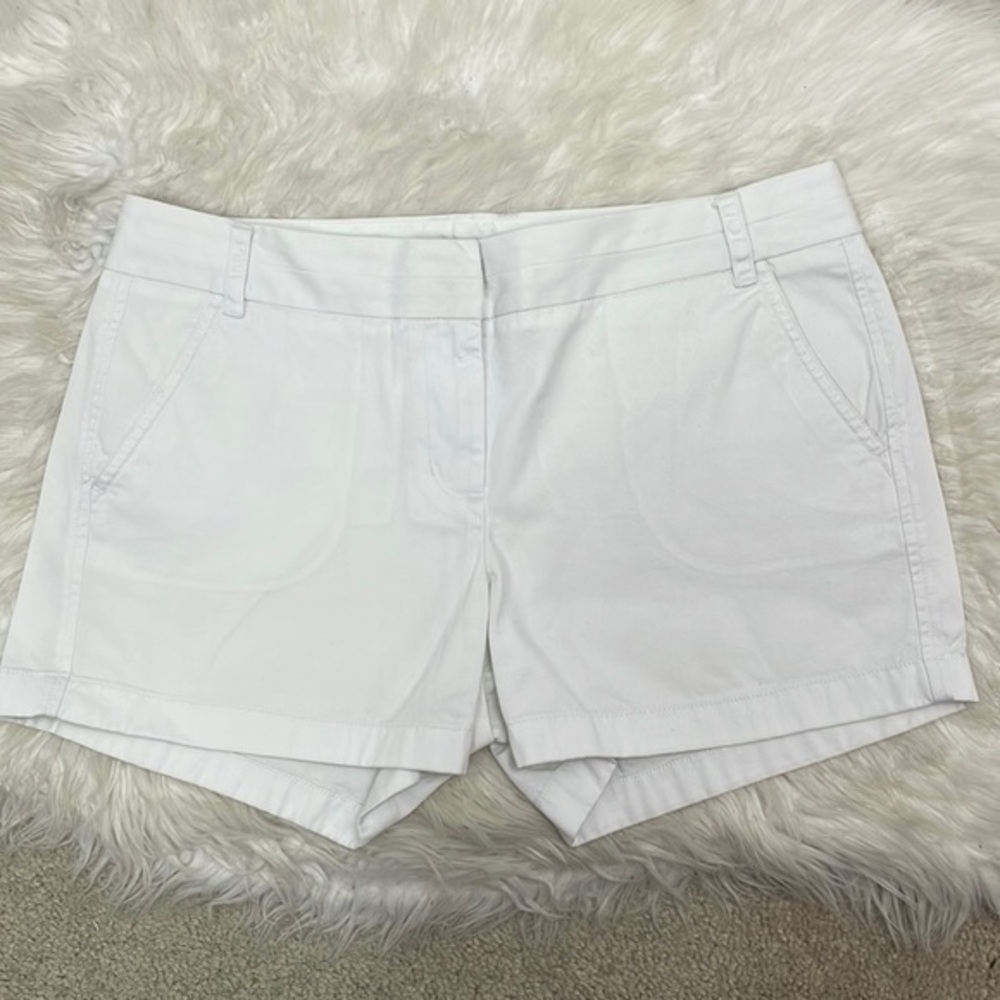 J. Crew Women White Chino Shorts, Size 10